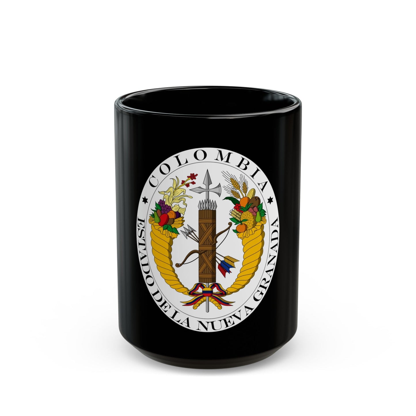 Coat of arms of New Granada (1830) - Black Coffee Mug-15oz-The Sticker Space