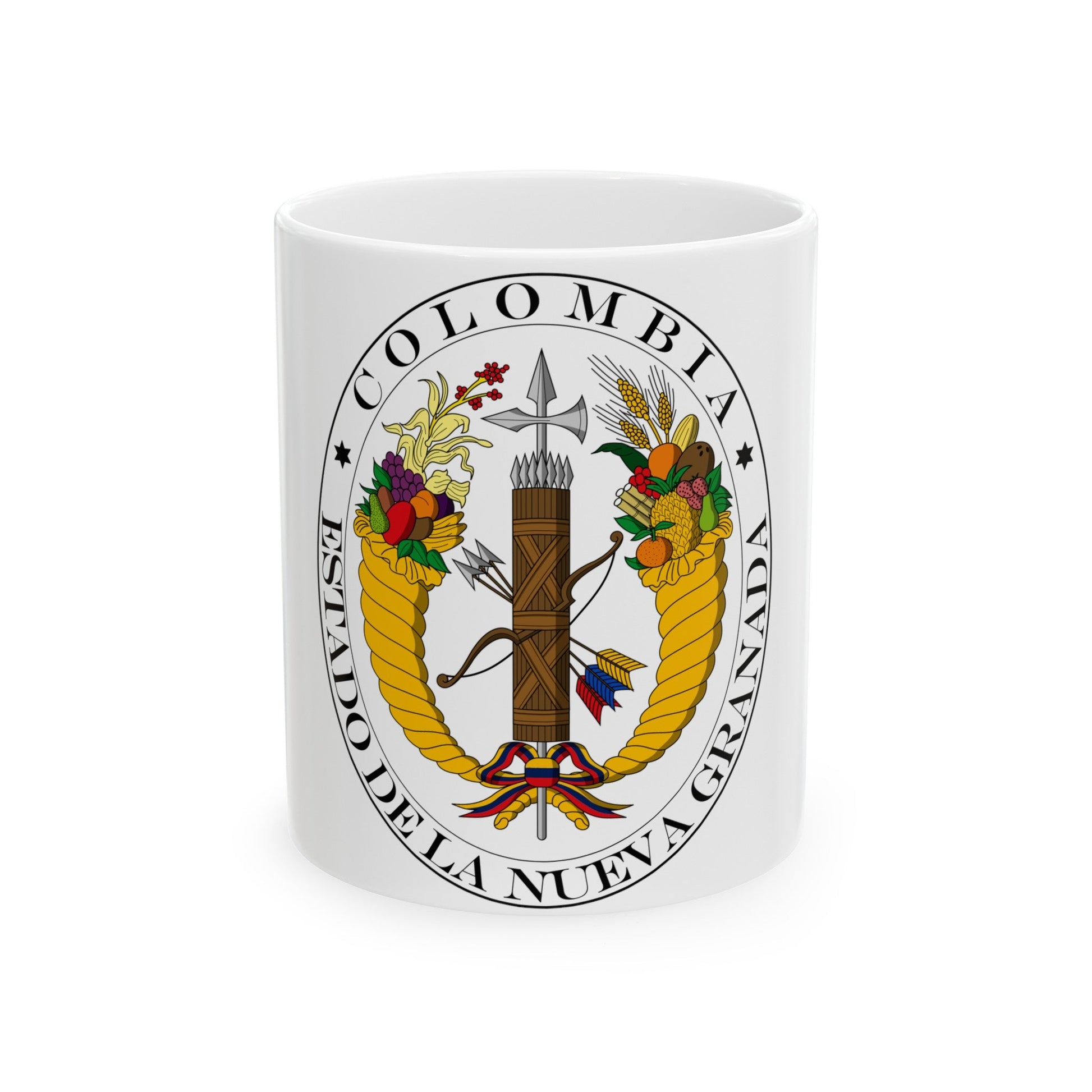 Coat of arms of New Granada (1830) - White Coffee Mug-11oz-The Sticker Space