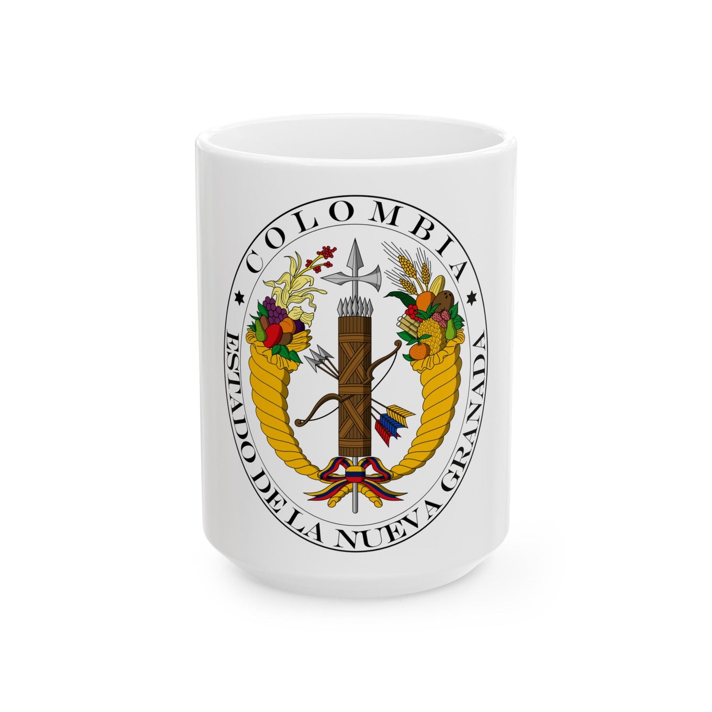 Coat of arms of New Granada (1830) - White Coffee Mug-15oz-The Sticker Space