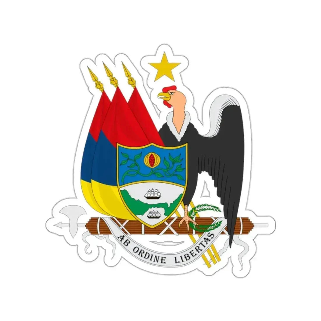 Coat of arms of New Granada (1854) STICKER Vinyl Die-Cut Decal - The Sticker Space