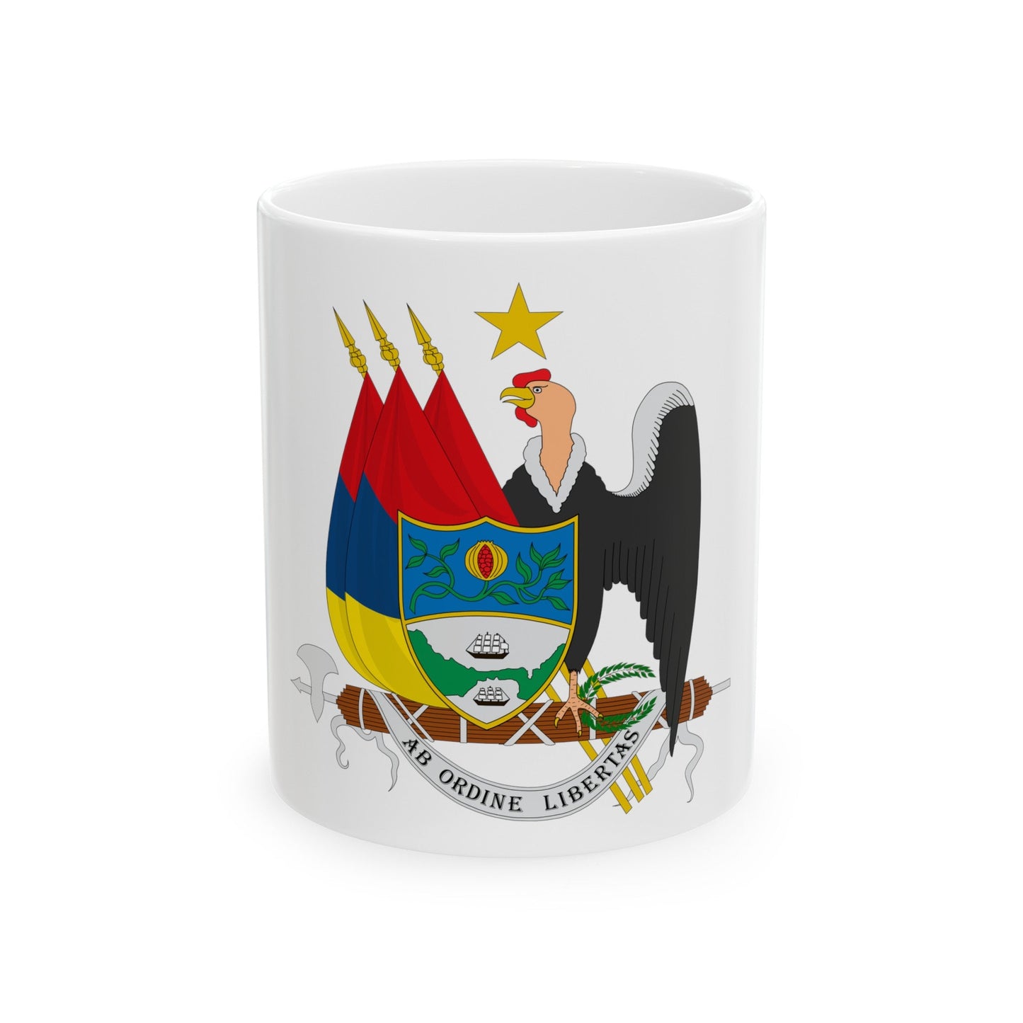 Coat of arms of New Granada (1854) - White Coffee Mug-11oz-The Sticker Space