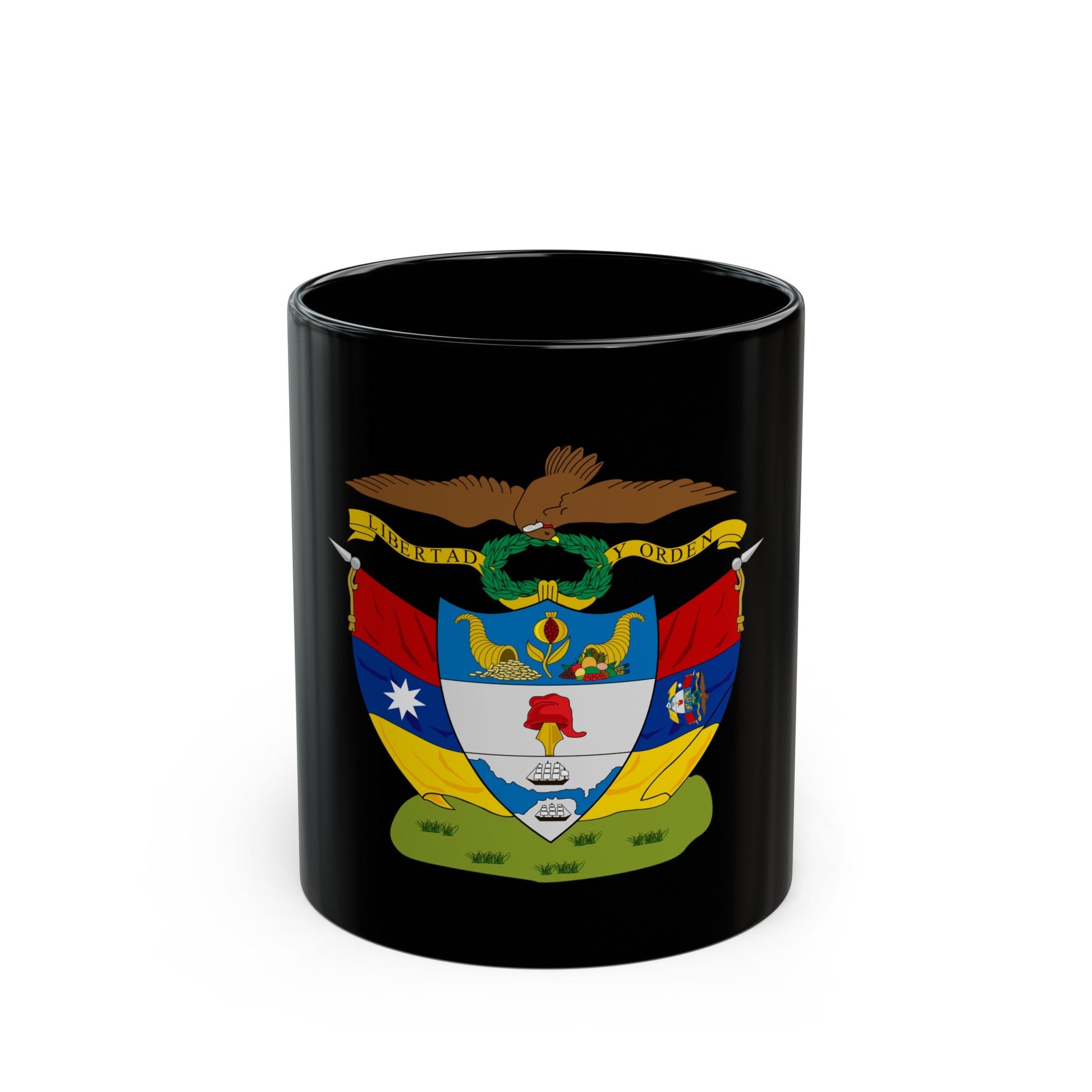 Coat of arms of New Granada - Black Coffee Mug-11oz-The Sticker Space