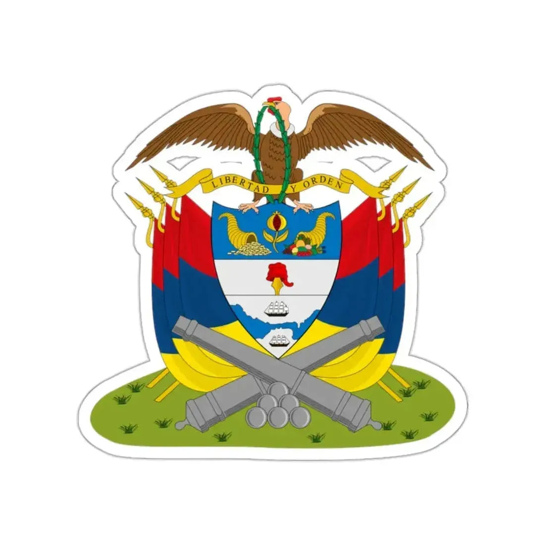 Coat of arms of New Granada (December 1854) STICKER Vinyl Die-Cut Decal - The Sticker Space