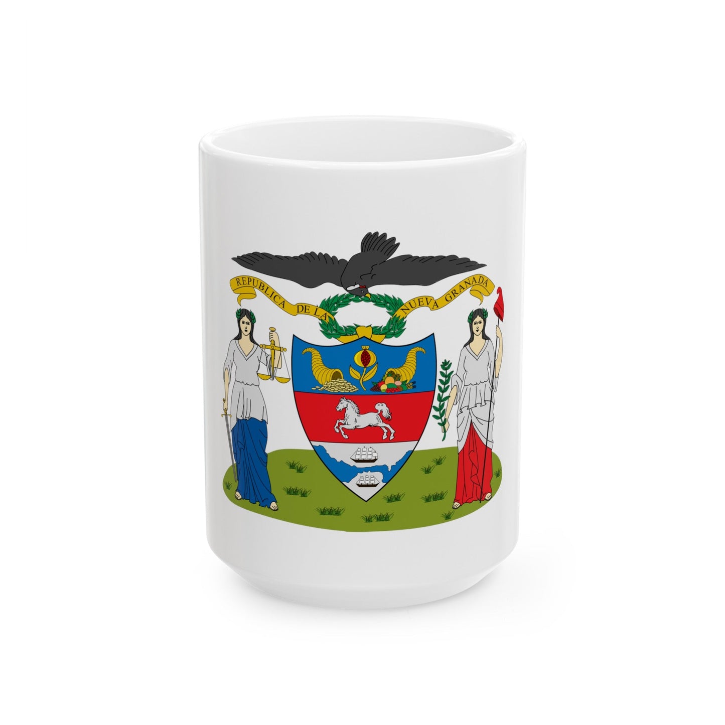 Coat of arms of New Granada (proposal) - White Coffee Mug-15oz-The Sticker Space