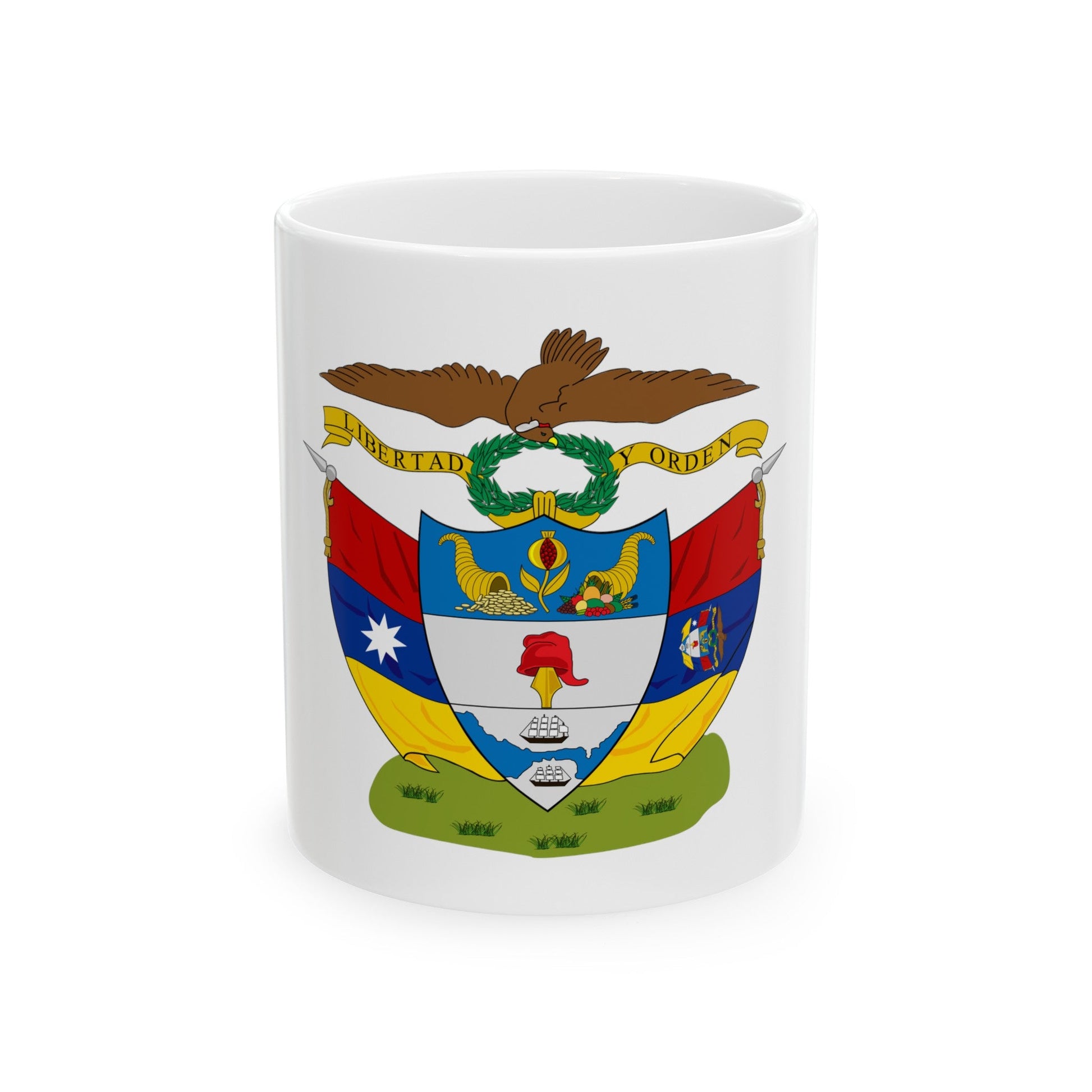 Coat of arms of New Granada - White Coffee Mug-11oz-The Sticker Space