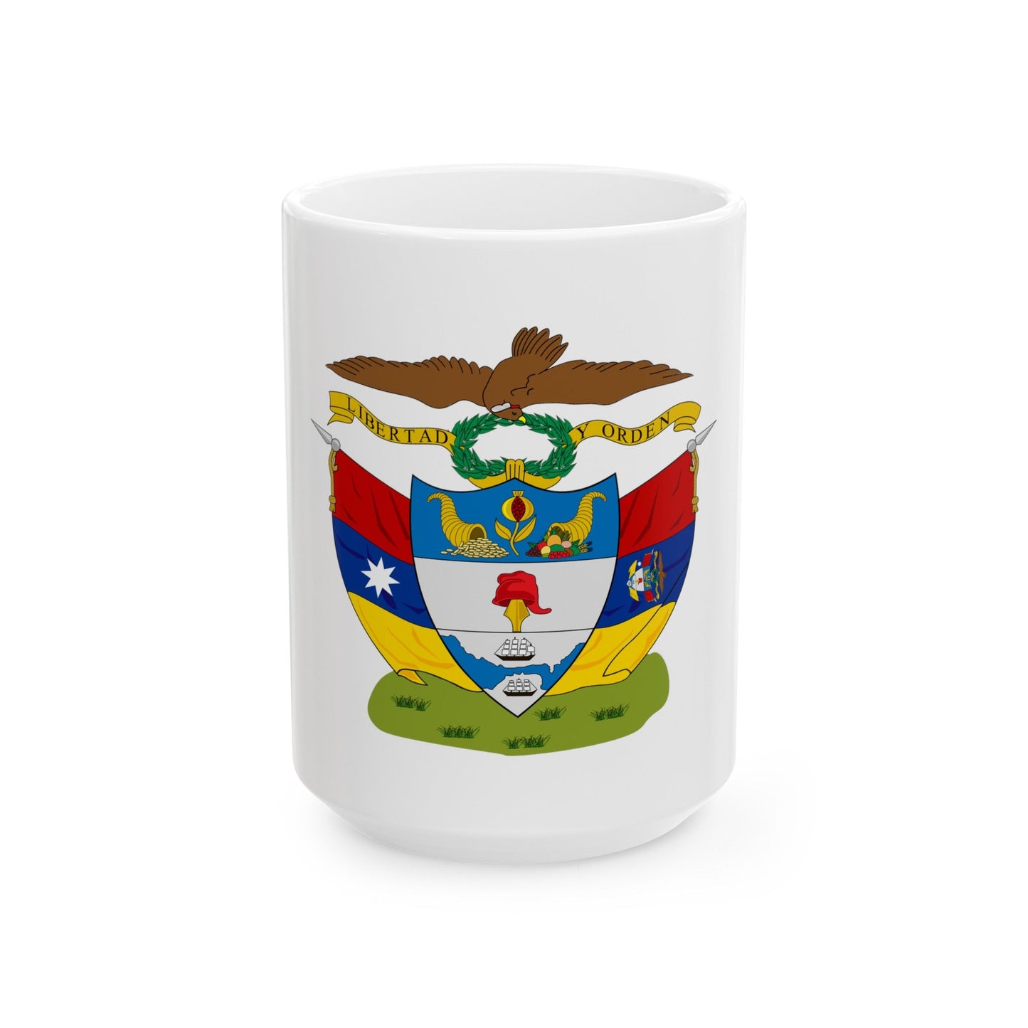 Coat of arms of New Granada - White Coffee Mug-15oz-The Sticker Space