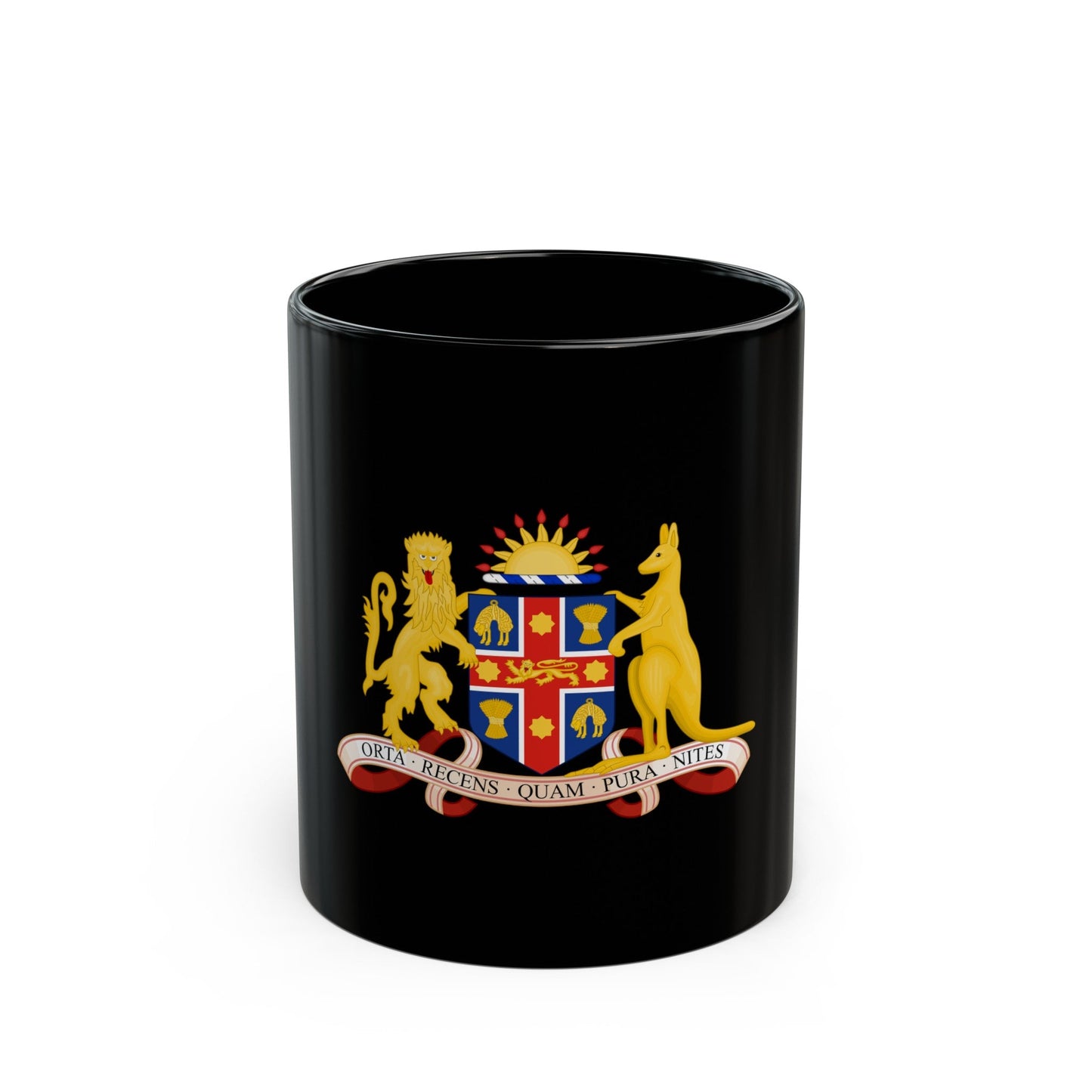 Coat of Arms of New South Wales - Black Coffee Mug-11oz-The Sticker Space