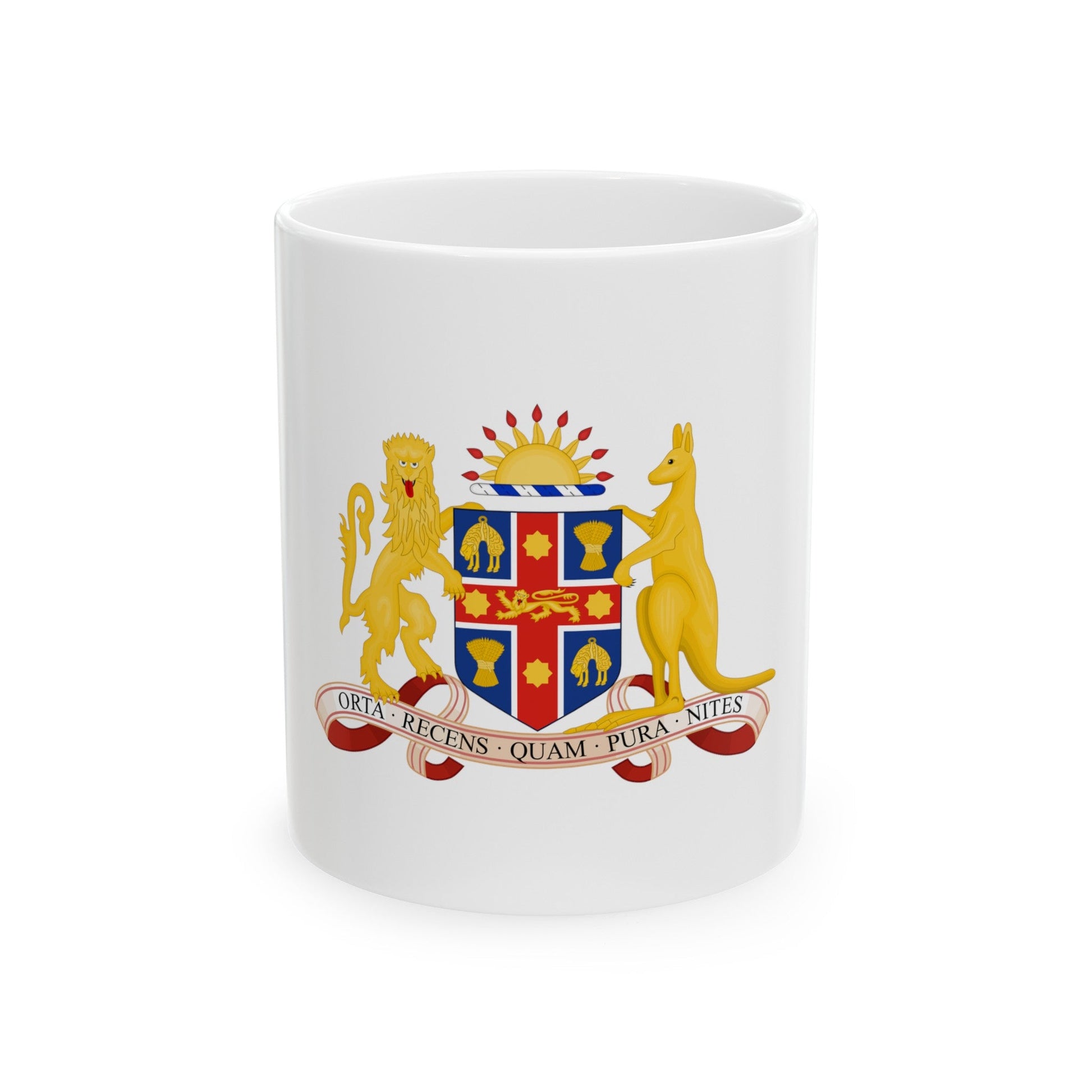 Coat of Arms of New South Wales - White Coffee Mug-11oz-The Sticker Space