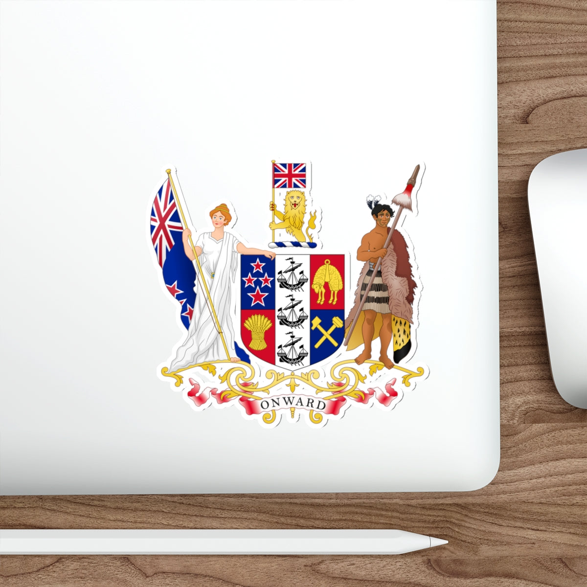 Coat of arms of New Zealand (1911–1956) STICKER Vinyl Die-Cut Decal-The Sticker Space