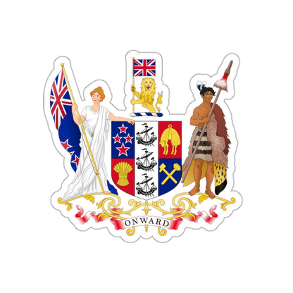 Coat of arms of New Zealand (1911–1956) STICKER Vinyl Die-Cut Decal-White-The Sticker Space