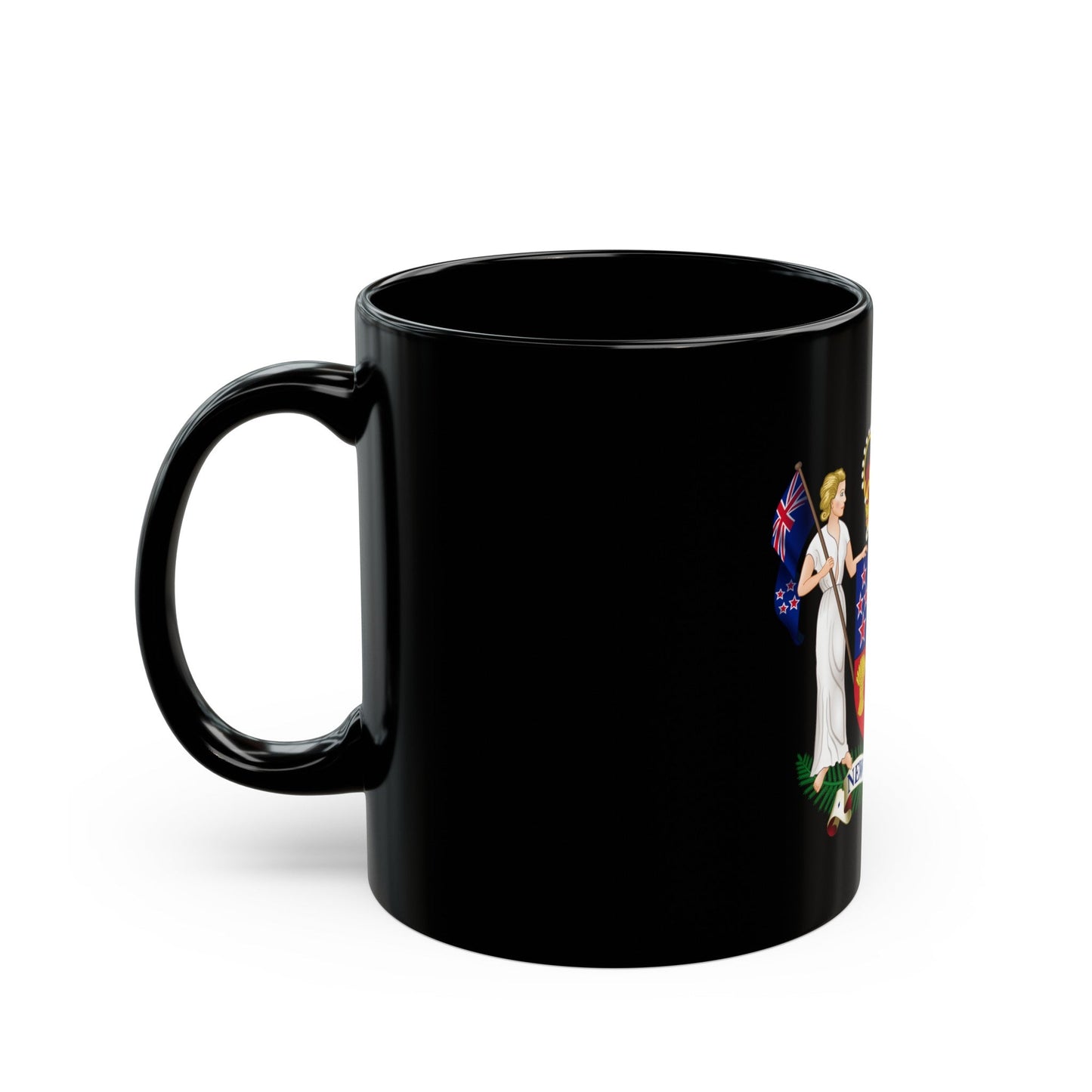 Coat of arms of New Zealand - Black Coffee Mug-The Sticker Space