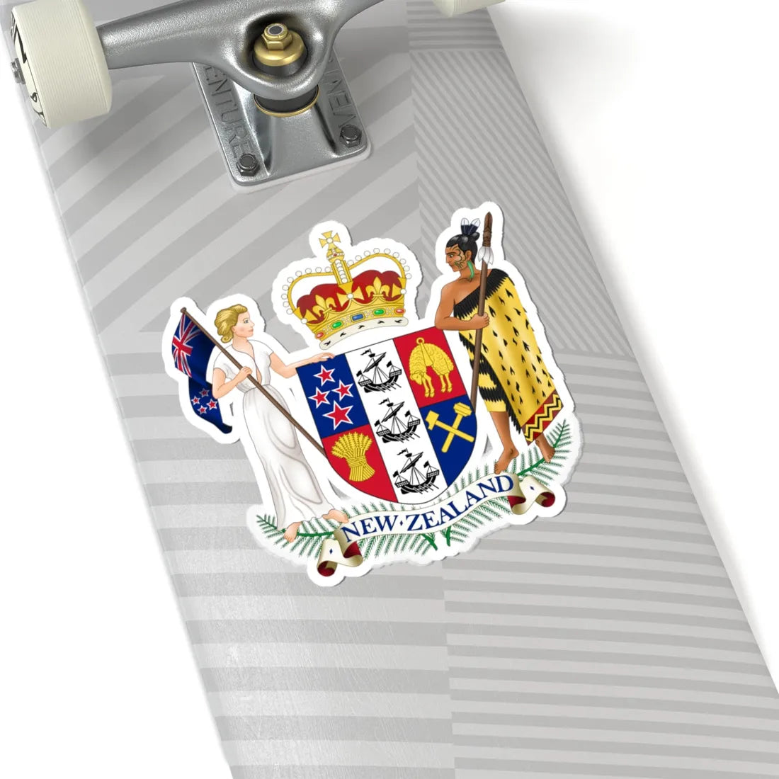 Coat of arms of New Zealand (New Zealand) (Coat of Arms) STICKER Vinyl Kiss-Cut Decal - The Sticker Space