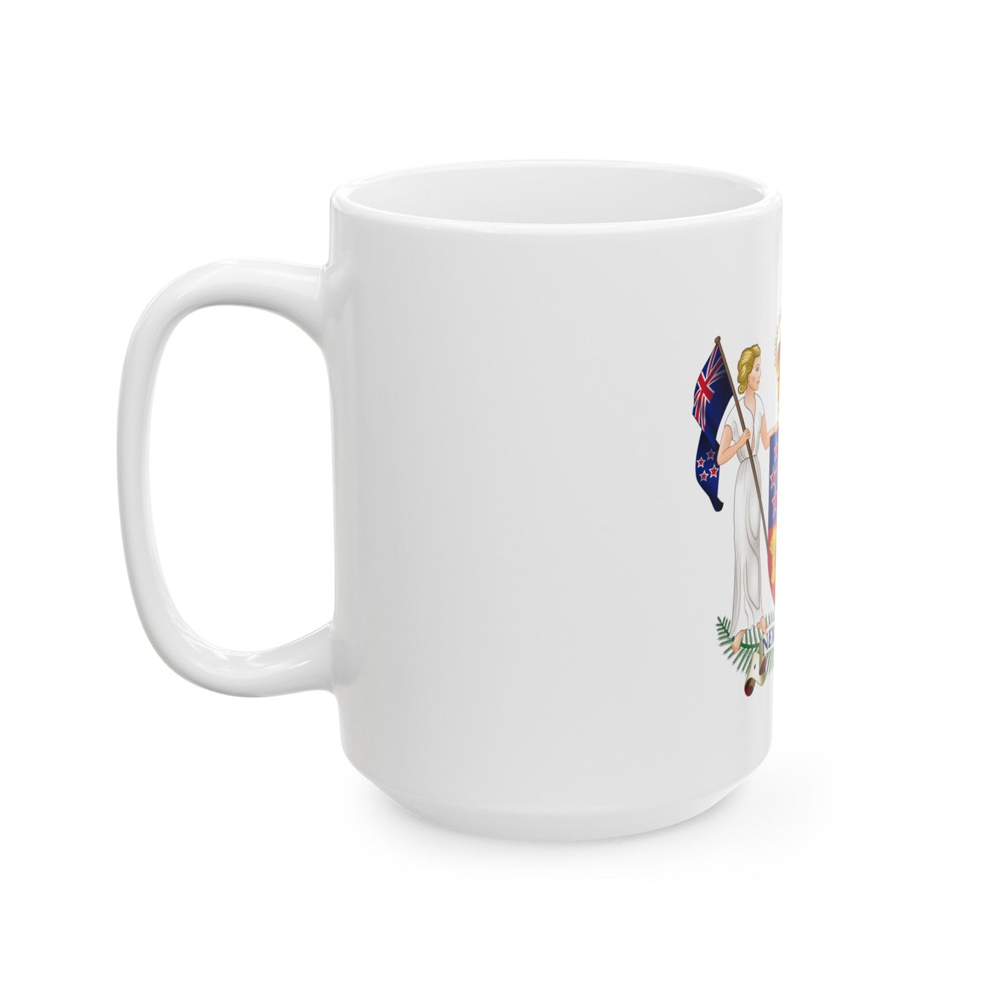 Coat of arms of New Zealand - White Coffee Mug-The Sticker Space