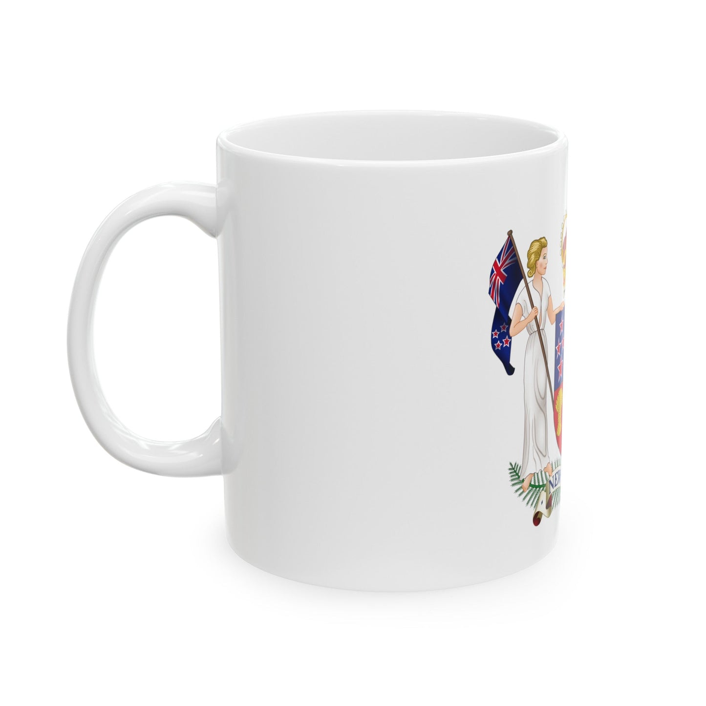 Coat of arms of New Zealand - White Coffee Mug-The Sticker Space