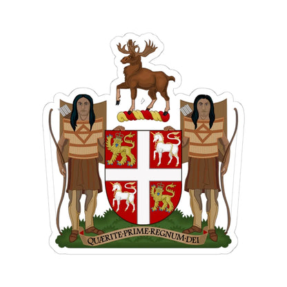 Coat of Arms of Newfoundland and Labrador (Canada) (Coat of Arms) STICKER Vinyl Kiss-Cut Decal 6 Inch White - The Sticker Space