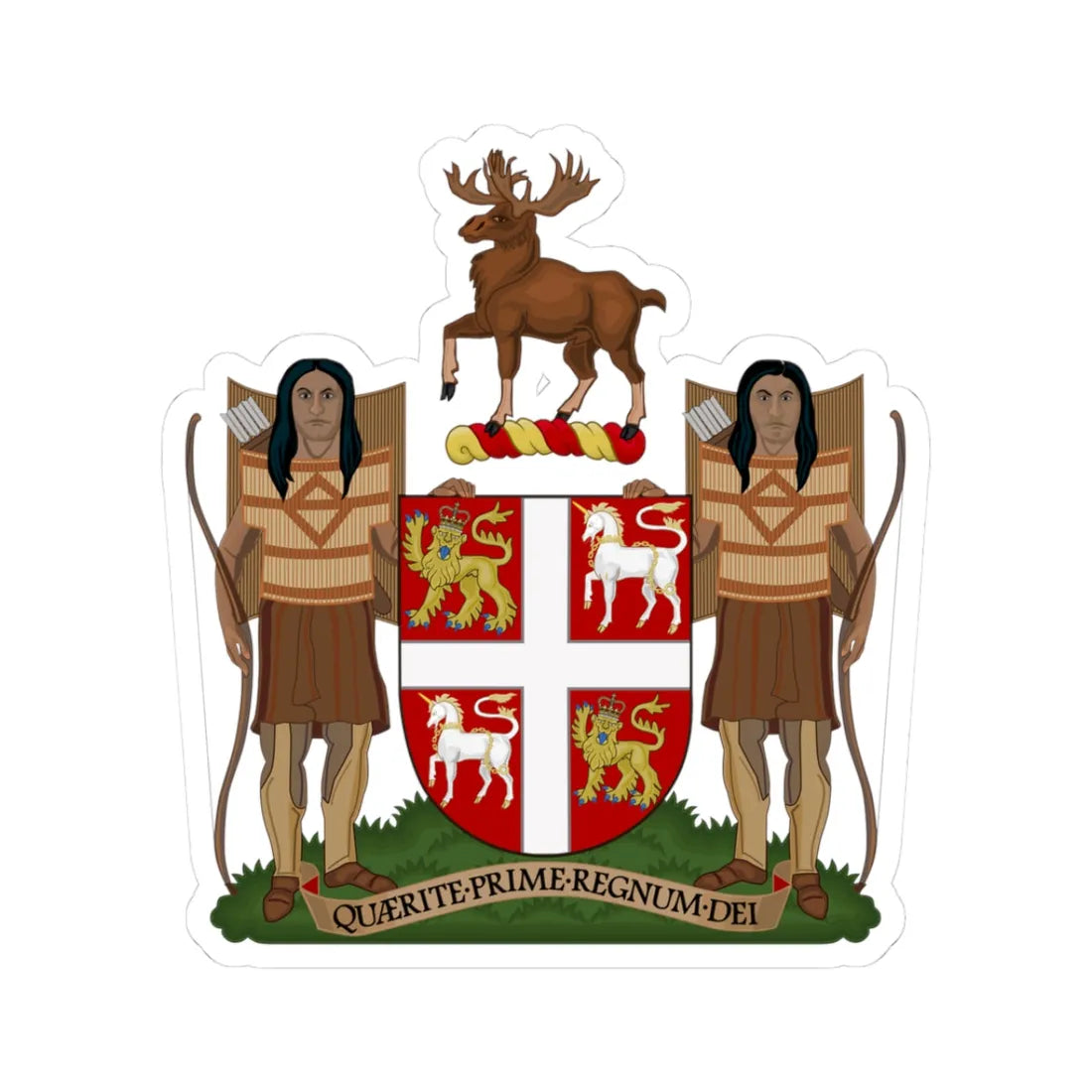 Coat of Arms of Newfoundland and Labrador (Spain) (Coat of Arms) STICKER Vinyl Kiss-Cut Decal 3 Inch White - The Sticker Space