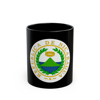 Coat of arms of Nicaragua (1854) - Black Coffee Mug-11oz-The Sticker Space