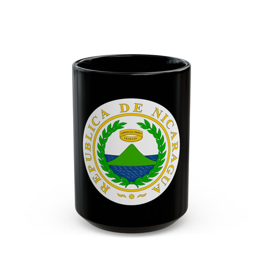 Coat of arms of Nicaragua (1854) - Black Coffee Mug-15oz-The Sticker Space