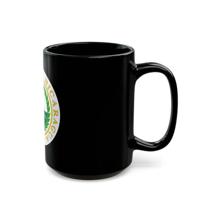 Coat of arms of Nicaragua (1854) - Black Coffee Mug-The Sticker Space