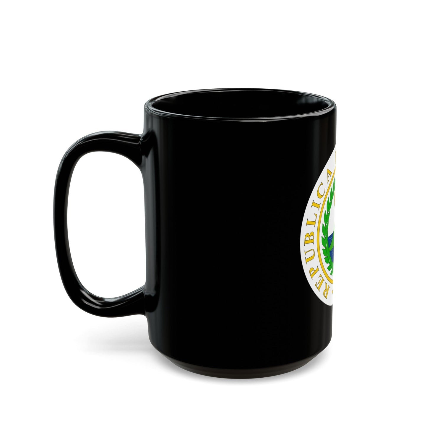 Coat of arms of Nicaragua (1854) - Black Coffee Mug-The Sticker Space