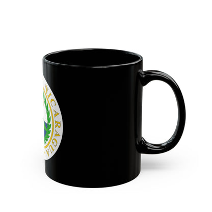 Coat of arms of Nicaragua (1854) - Black Coffee Mug-The Sticker Space