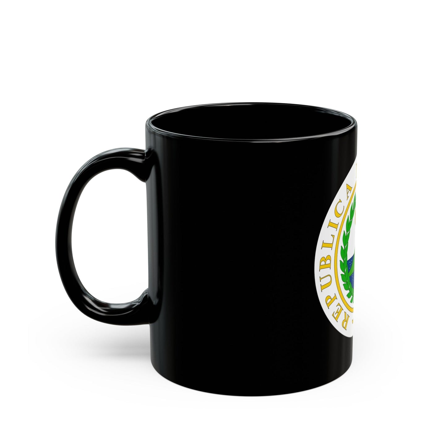 Coat of arms of Nicaragua (1854) - Black Coffee Mug-The Sticker Space