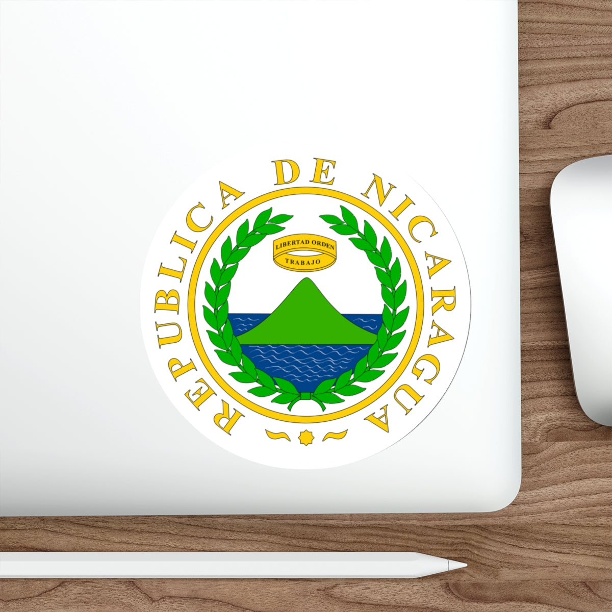 Coat of arms of Nicaragua (1854) STICKER Vinyl Die-Cut Decal-The Sticker Space