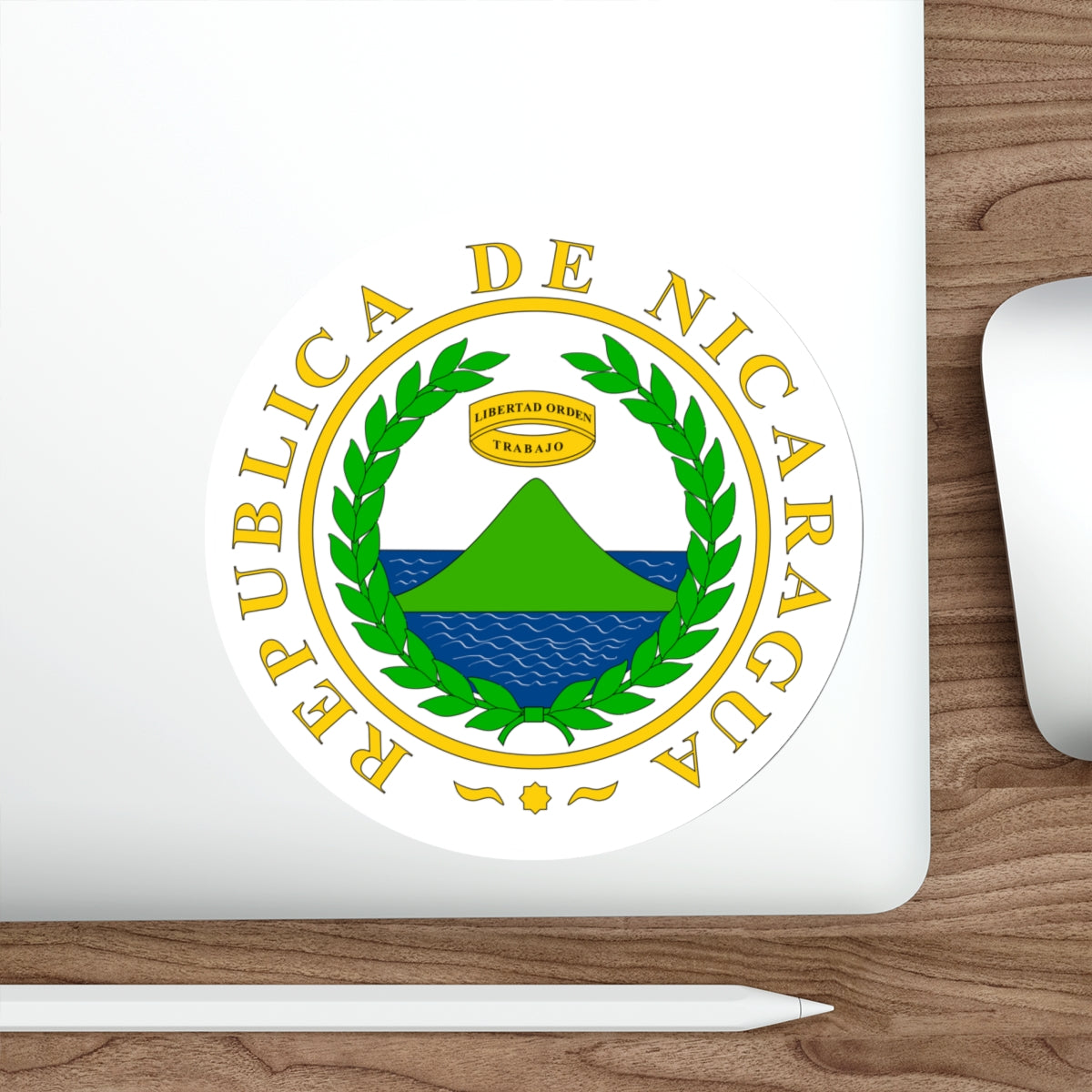 Coat of arms of Nicaragua (1854) STICKER Vinyl Die-Cut Decal-The Sticker Space