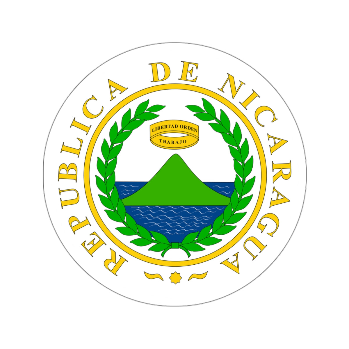 Coat of arms of Nicaragua (1854) STICKER Vinyl Die-Cut Decal-White-The Sticker Space