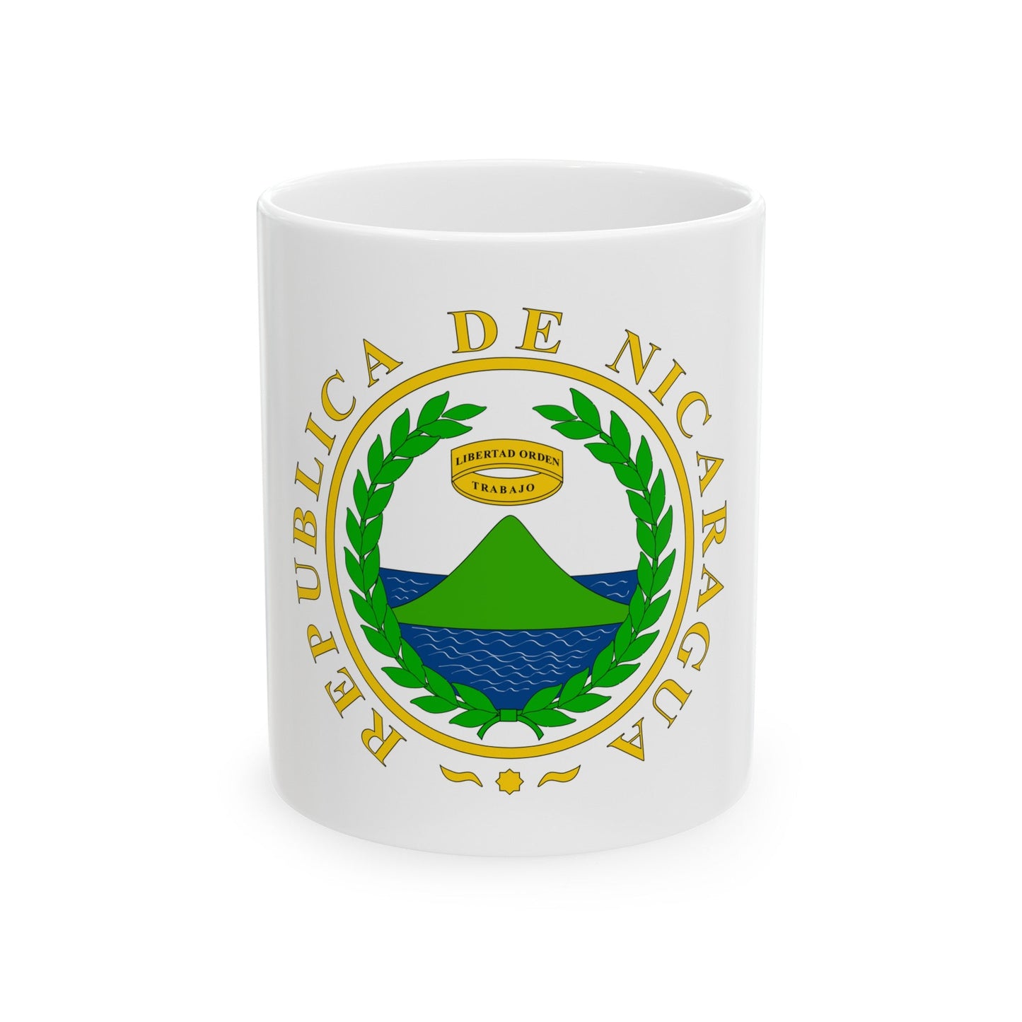 Coat of arms of Nicaragua (1854) - White Coffee Mug-11oz-The Sticker Space