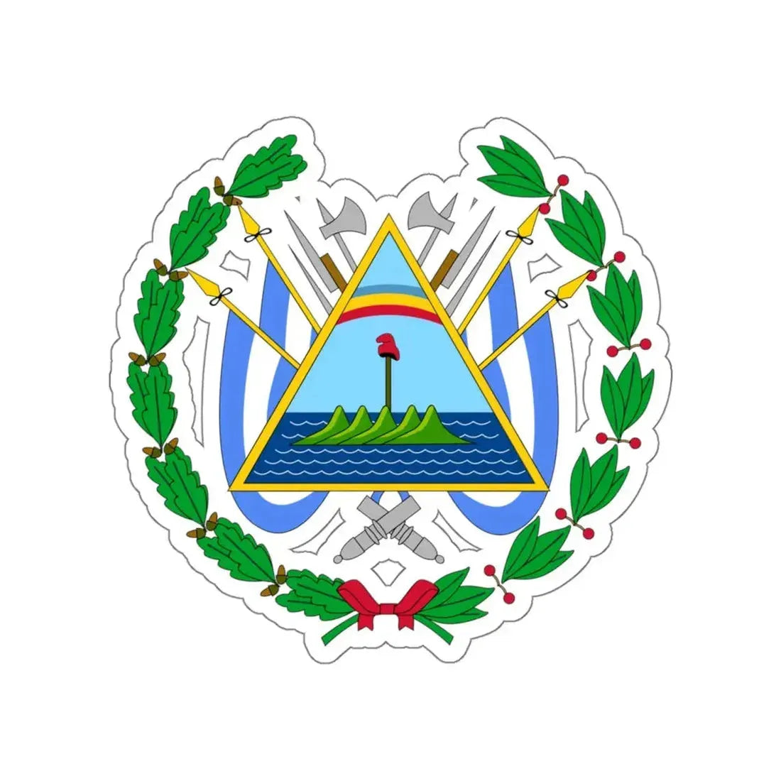 Coat of arms of Nicaragua (1896–1908) STICKER Vinyl Die-Cut Decal 5 Inch - The Sticker Space