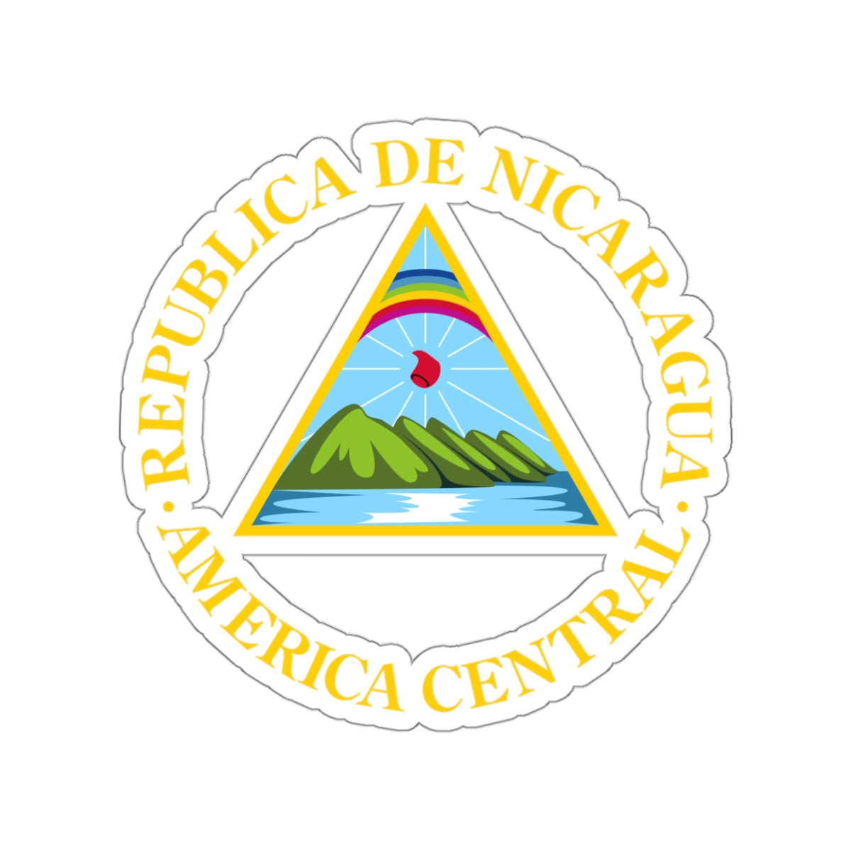 Coat of arms of Nicaragua (1908–1971) STICKER Vinyl Die-Cut Decal-White-The Sticker Space