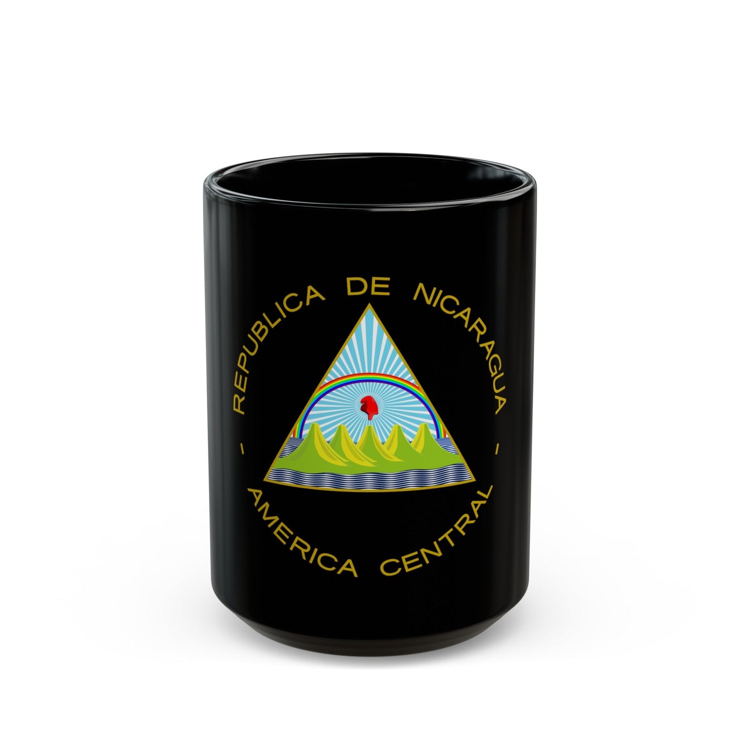 Coat of arms of Nicaragua - Black Coffee Mug-15oz-The Sticker Space