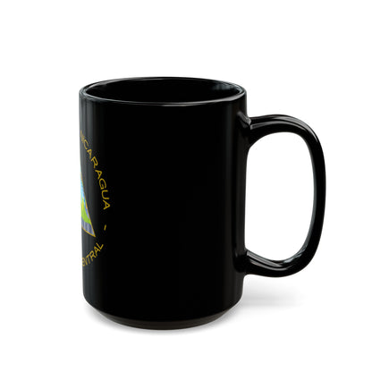 Coat of arms of Nicaragua - Black Coffee Mug-The Sticker Space