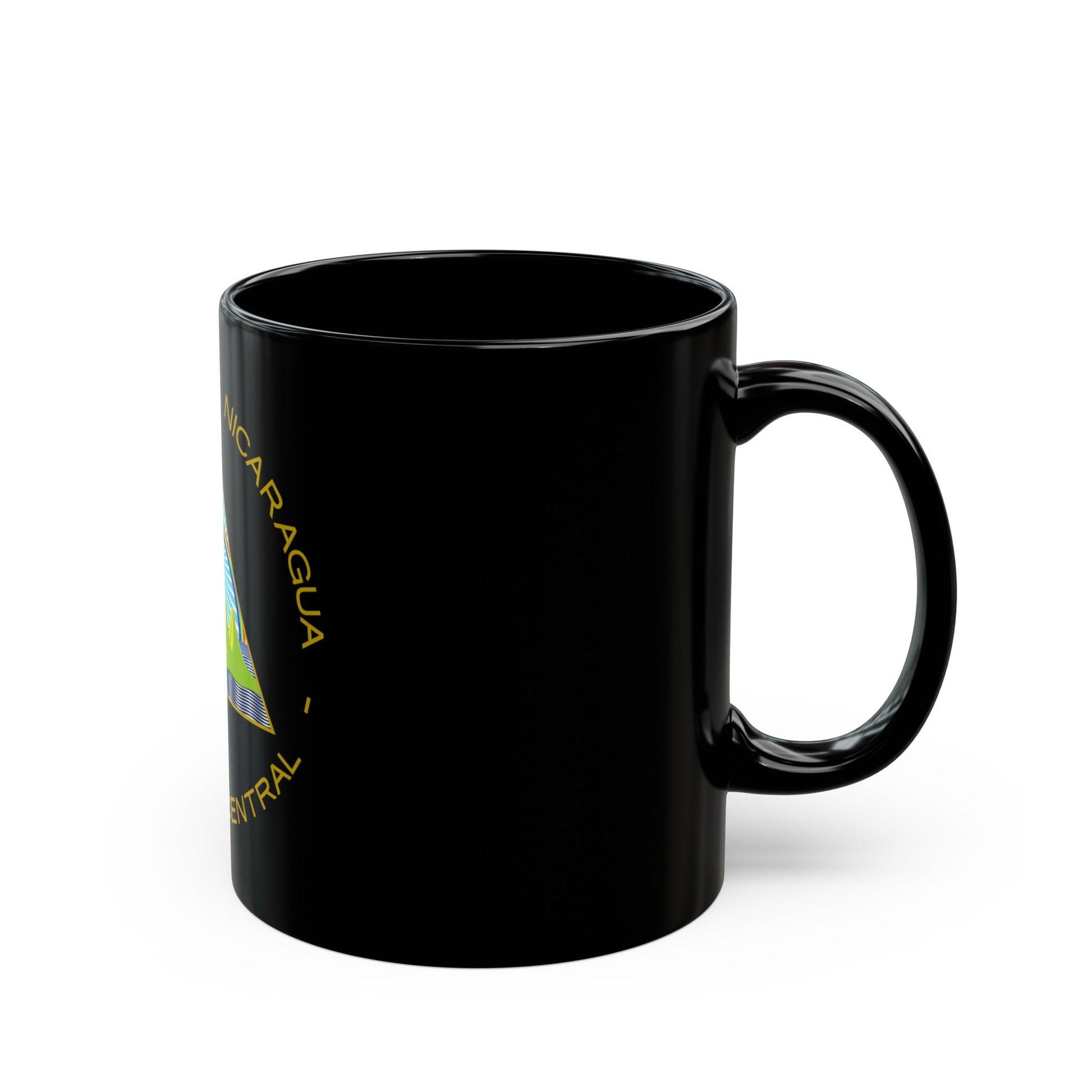 Coat of arms of Nicaragua - Black Coffee Mug-The Sticker Space