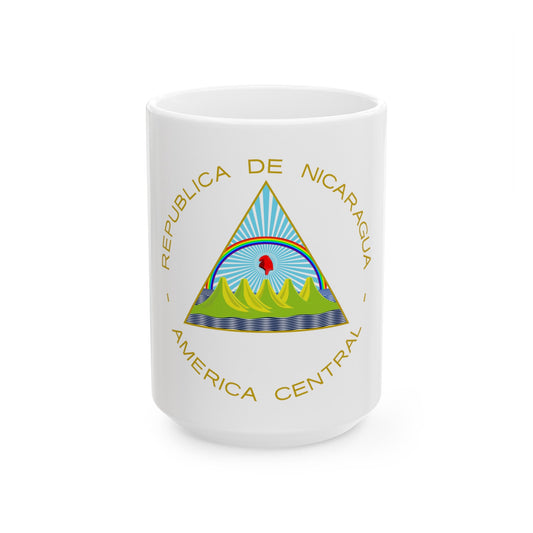 Coat of arms of Nicaragua - White Coffee Mug-15oz-The Sticker Space