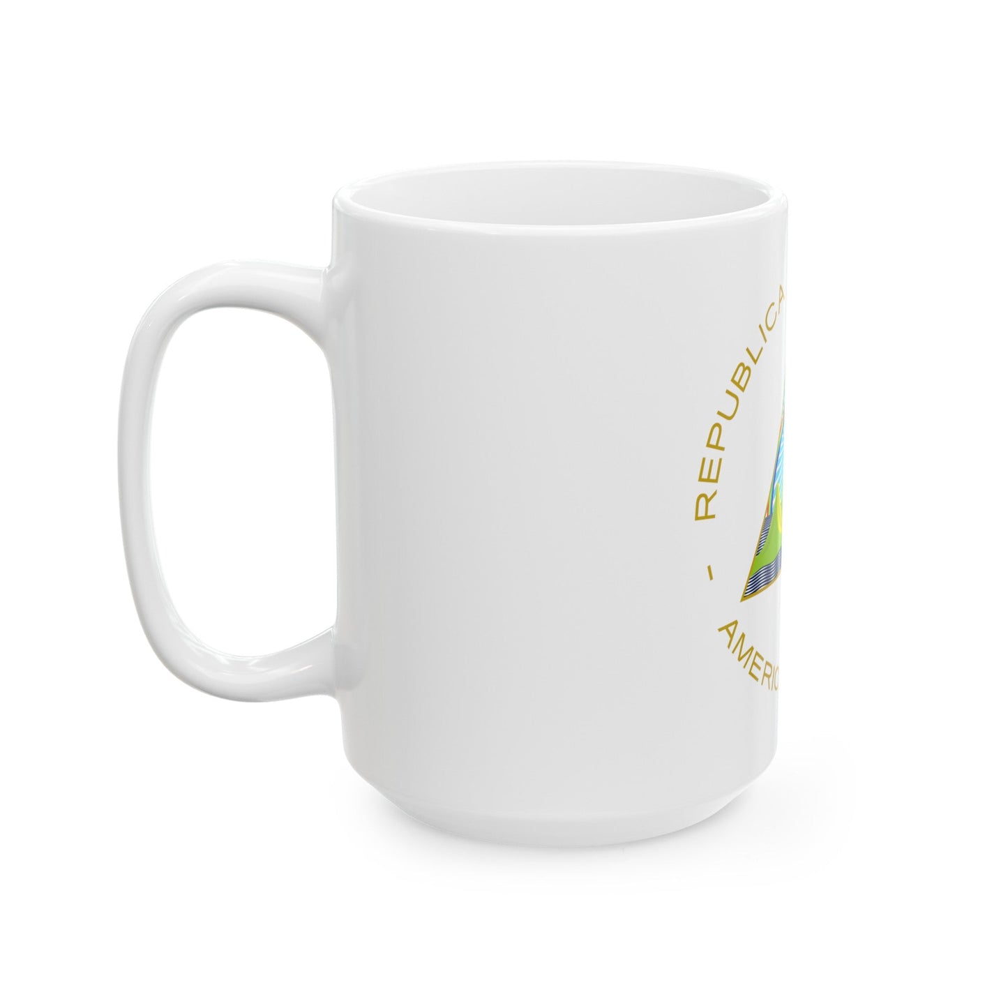 Coat of arms of Nicaragua - White Coffee Mug-The Sticker Space