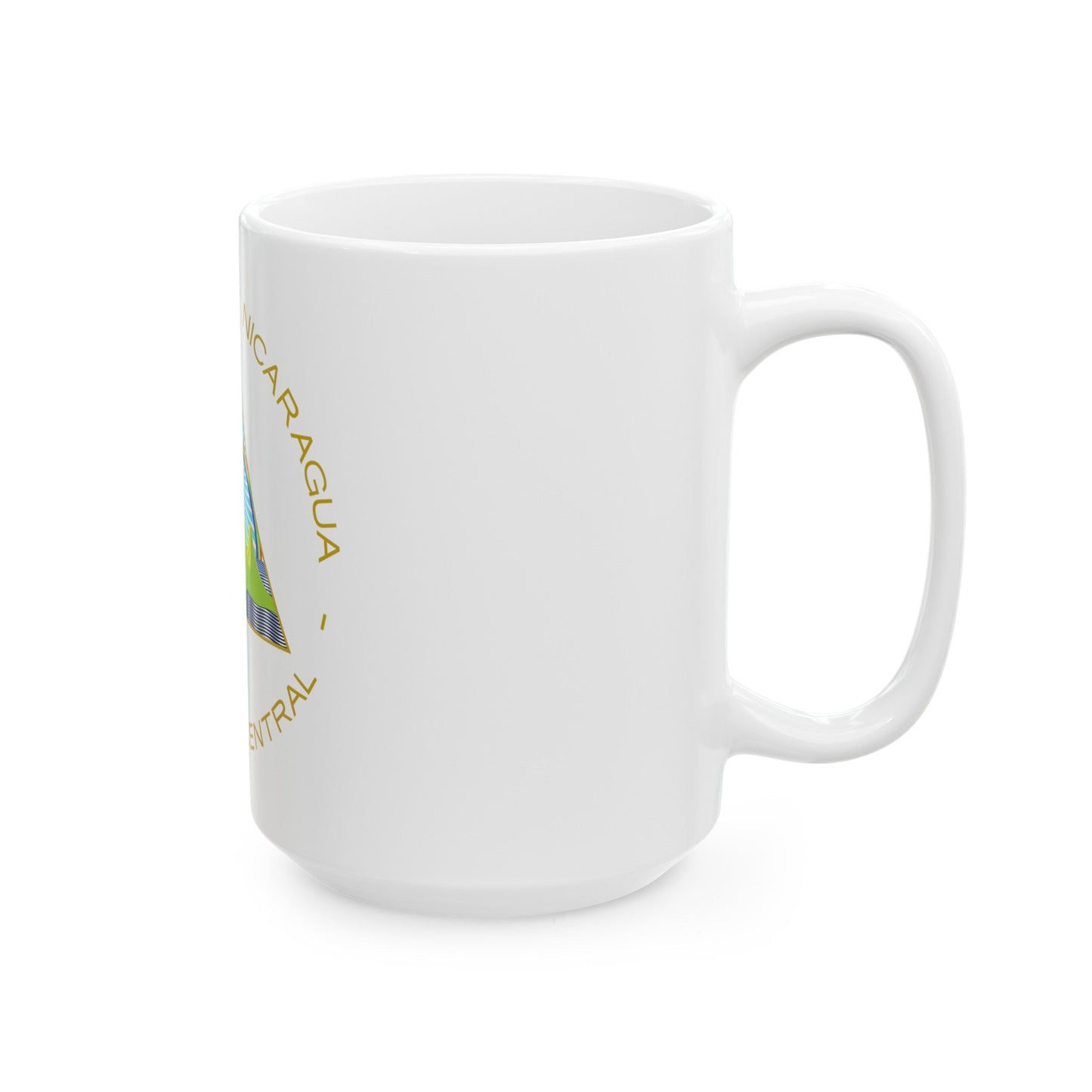 Coat of arms of Nicaragua - White Coffee Mug-The Sticker Space