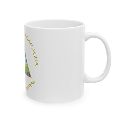 Coat of arms of Nicaragua - White Coffee Mug-The Sticker Space