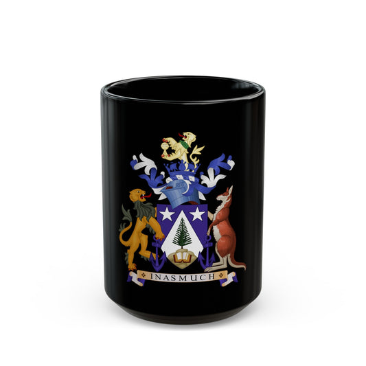 Coat of arms of Norfolk Island - Black Coffee Mug-15oz-The Sticker Space