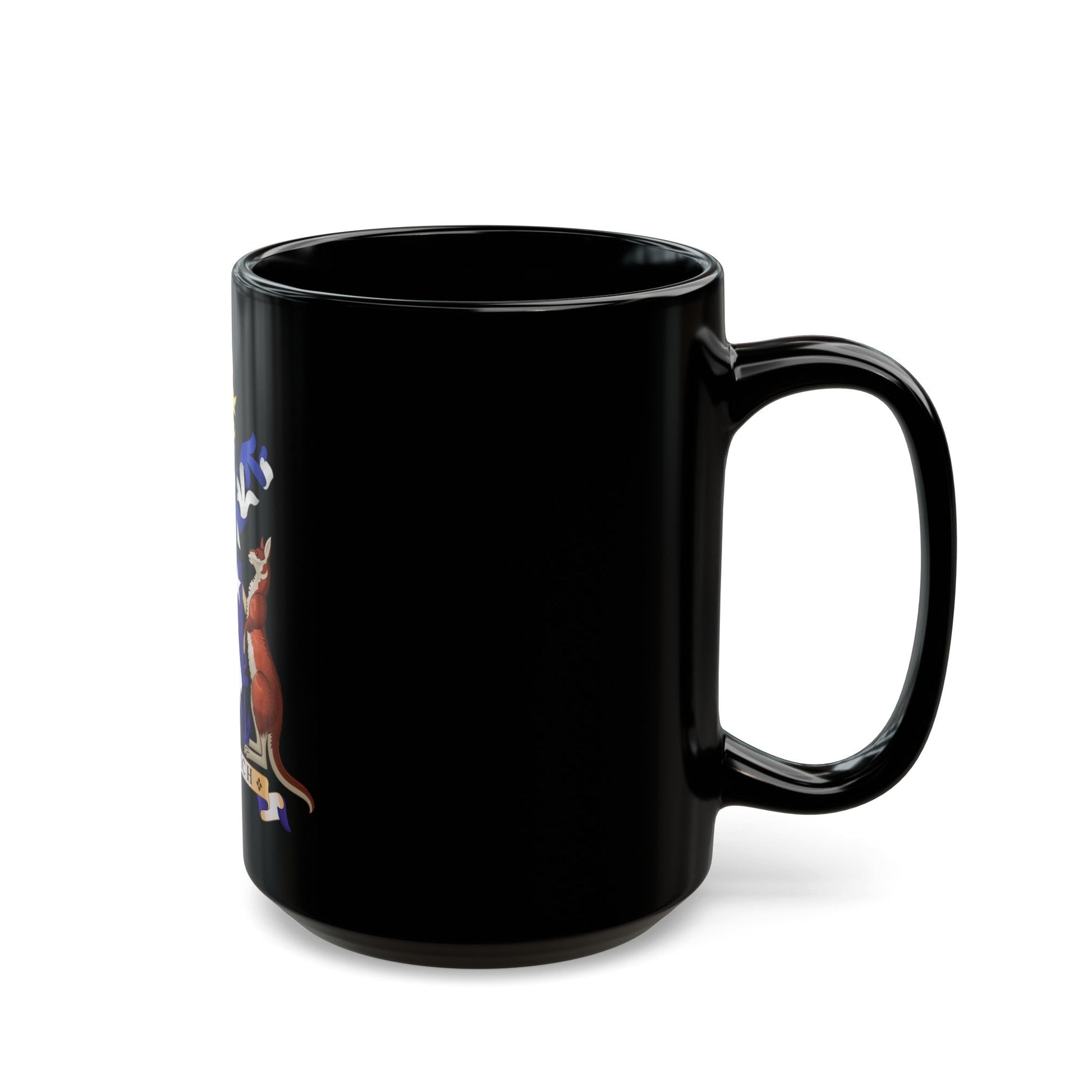 Coat of arms of Norfolk Island - Black Coffee Mug-The Sticker Space