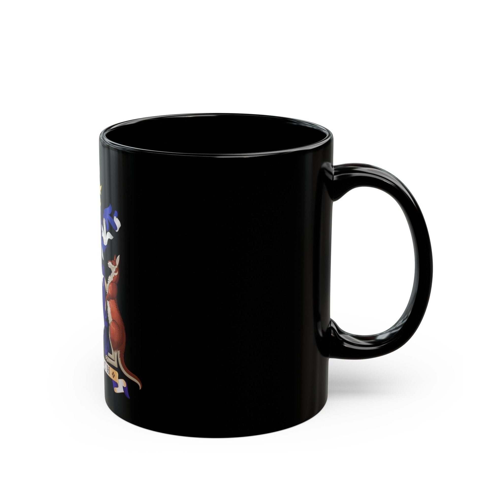 Coat of arms of Norfolk Island - Black Coffee Mug-The Sticker Space