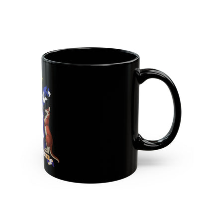 Coat of arms of Norfolk Island - Black Coffee Mug-The Sticker Space