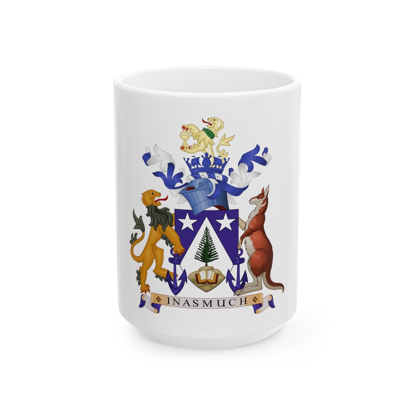 Coat of arms of Norfolk Island - White Coffee Mug-15oz-The Sticker Space