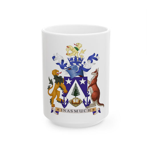 Coat of arms of Norfolk Island - White Coffee Mug-15oz-The Sticker Space