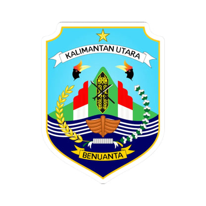 Coat of arms of North Kalimantan 2021 version (Indonesia) (Coat of Arms) STICKER Vinyl Kiss-Cut Decal 2 Inch White - The Sticker Space
