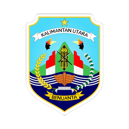 Coat of arms of North Kalimantan 2021 version (Indonesia) (Coat of Arms) STICKER Vinyl Kiss-Cut Decal 4 Inch White - The Sticker Space