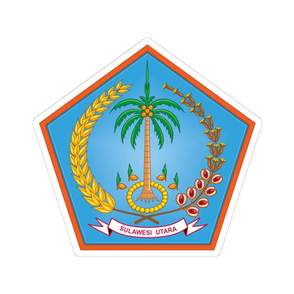 Coat of arms of North Sulawesi (Indonesia) (Coat of Arms) STICKER Vinyl Kiss-Cut Decal 4 Inch White - The Sticker Space
