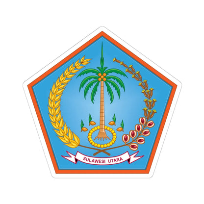 Coat of arms of North Sulawesi (Indonesia) (Coat of Arms) STICKER Vinyl Kiss-Cut Decal 6 Inch White - The Sticker Space