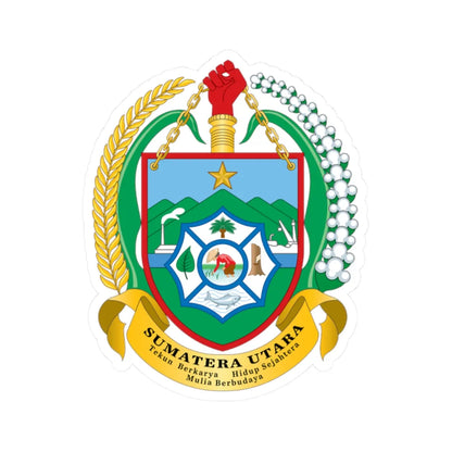 Coat of arms of North Sumatra (Indonesia) (Coat of Arms) STICKER Vinyl Kiss-Cut Decal 2 Inch White - The Sticker Space